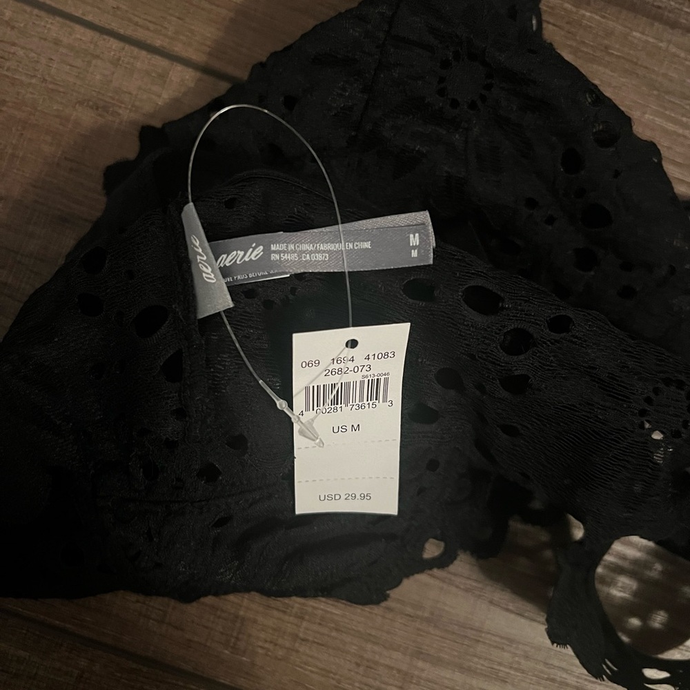 NWT Black aerie lace bra